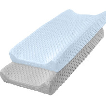 Soft Breathable Baby Changing Pad Cover 32x16 with Plush Dots Texture for Nursery