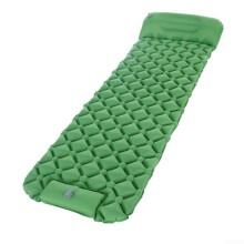 Inflatable Sleeping Pad with Builtin Pillow for Camping, Lightweight and Ergonomic Support (Green)