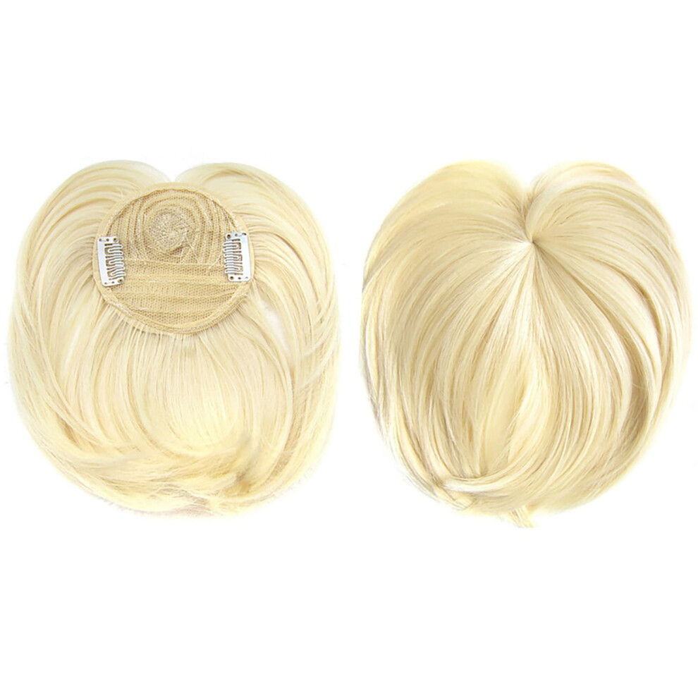 Unisex Clip In Bangs Heat Resistant Synthetic Hair Extensions Blunt Hairpiece For Women Frosted 613#