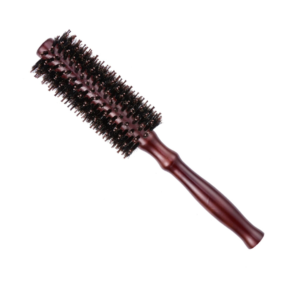 Round Nylon Bristle Hair Brush for Frizz Control and Silky Hair with Spiral Design