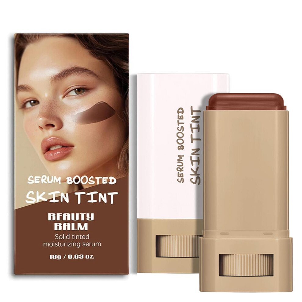 Foundation Stick with Serum Infused Hydrating Formula, 4 in 1 Buildable Coverage for Glowing Skin