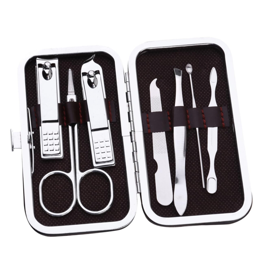 7Piece Stainless Steel Nail Clippers Set with Ergonomic Grip and Precise Cutting for Home and Travel
