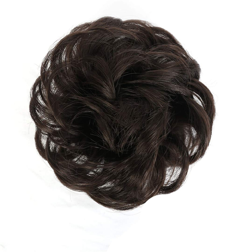 Curly Hair Bun Heat Resistant Synthetic Chignon Hairpiece Adds Volume for Brides and Wedding