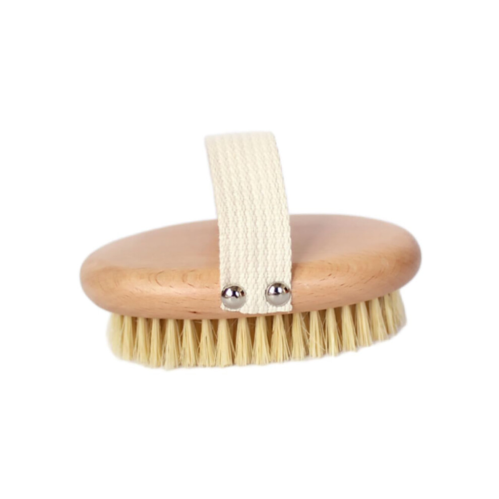 Natural Boar Bristle Body Brush for Exfoliating and Massage, Ergonomic Bath Brush for Shower Use