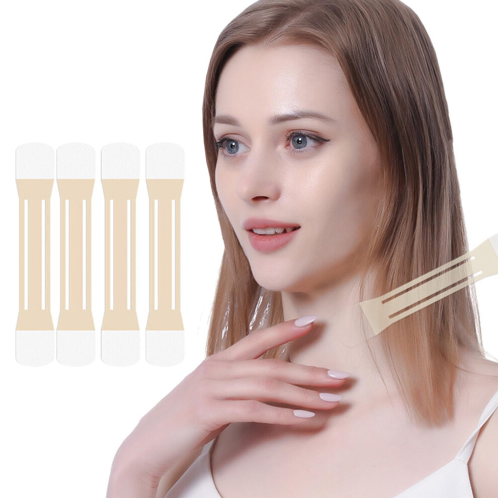 12 Pcs Invisible Neck Lift Tape for Instant Face and Jawline Tightening, Waterproof Skin Tone Strips