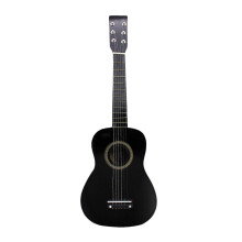 23 Inch Acoustic Guitar for Beginners, Small Folk Design, Durable Beech, Black Finish
