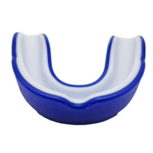 Sports Mouth Guard Youth Size Dual Layer Protection Custom Fit with Vented Case Deep Blue