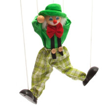 Wooden Marionette Puppet Clown Doll – Handmade Colorful Design for Kids, Boosts Imagination Skills