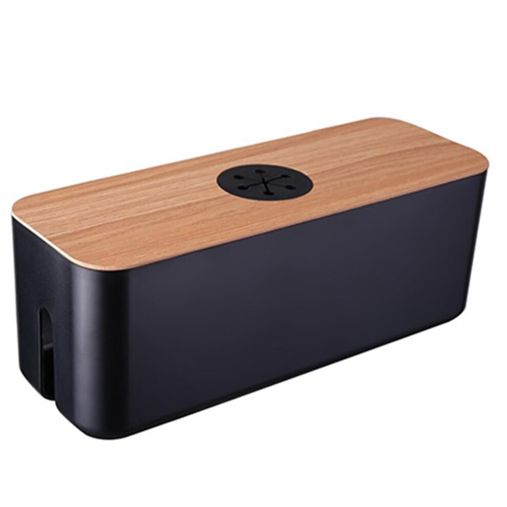Wooden Cable Management Box For Home And Office, Power Strip Organizer With Lid, Cord Clutter Elimination 9099447207159