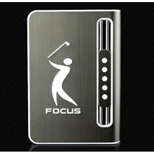 Automatic Cigarette Case with Built‑in Torch Lighter, 10 Pack, Refillable Butane, Black 84mm