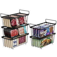 Chest Freezer Organizer Baskets 5 Pack Stackable Wire Storage Bins with Easy Lift Handles for 7 Cu Ft Freezer