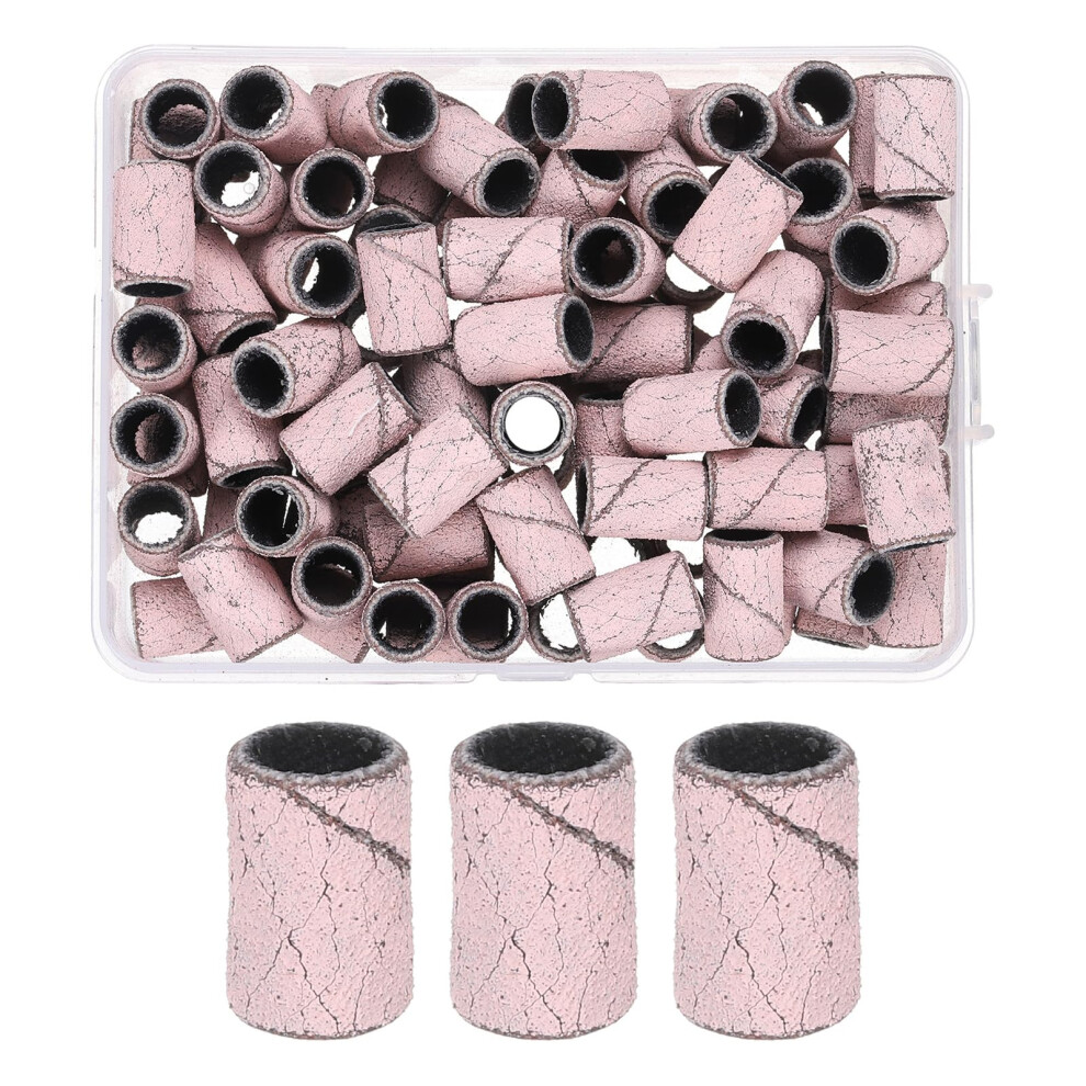 100pcs 180 Grit Nail Drill Sanding Bands for Quick Nail Shaping and Gel Manicure