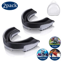 Mouth Guard for Braces Adults Sports, Custom Moldable Fit ImpactResistant Protection 2PCS