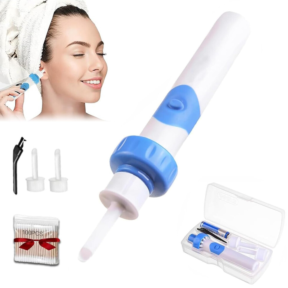 Ear Wax Removal Tool with Gentle Vibration Suction, Cordless Electric Ear Cleaner Kit with Soft Tips