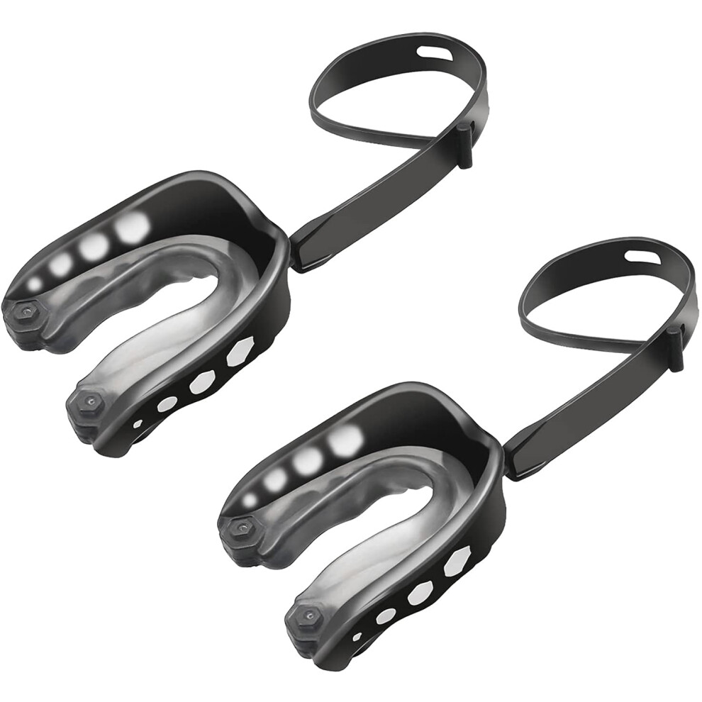 Mouth Guard for Sports with Strap, Custom Fit Boil and Bite Football Mouthpiece for Youth and Adult