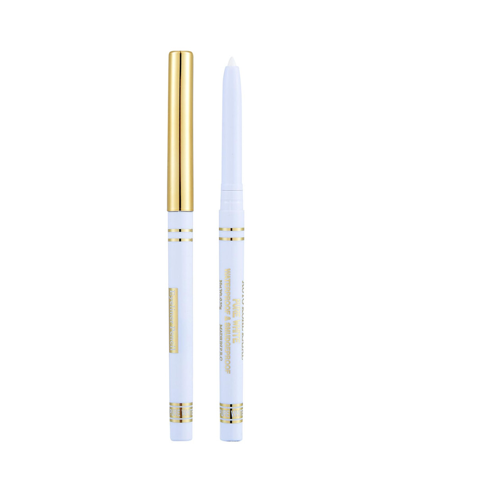 White Waterproof Retractable Eyeliner Pencil Dualended Longlasting Color 2Mm Tip For Eye Makeup
