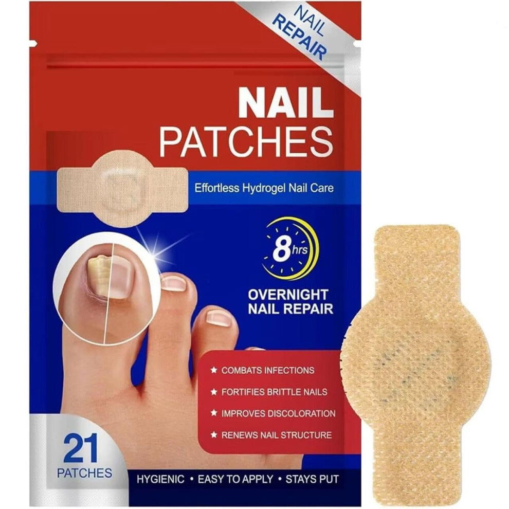 Toenail  Patches 21 PCS Overnight Damaged Nail Treatment Hydrogel Strengthening Care