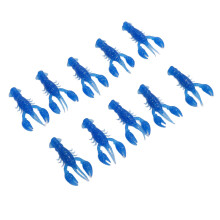 10 piezas de señuelo blando de PVC con forma de cangrejo de río 5.5x0.7x1.0cm Azul A