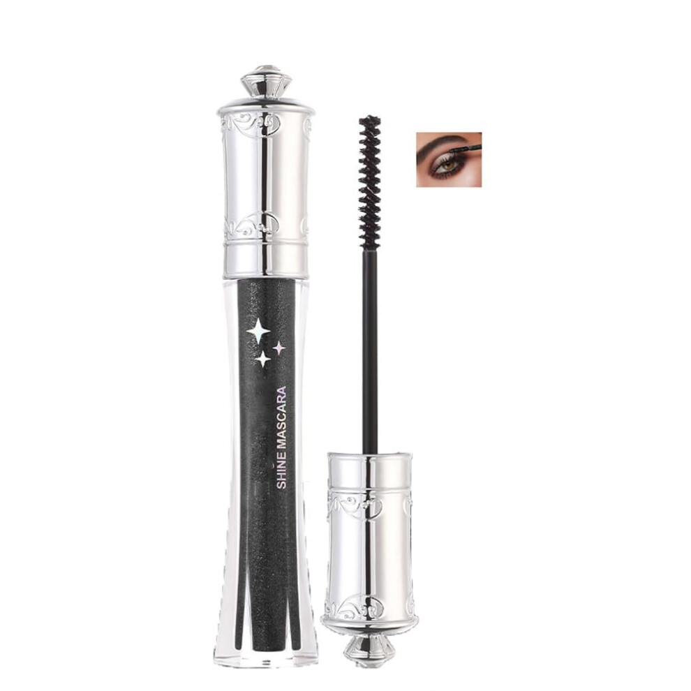 Waterproof Volumizing Glitter Mascara Black Diamond Finish LongLasting Curl for Party 02