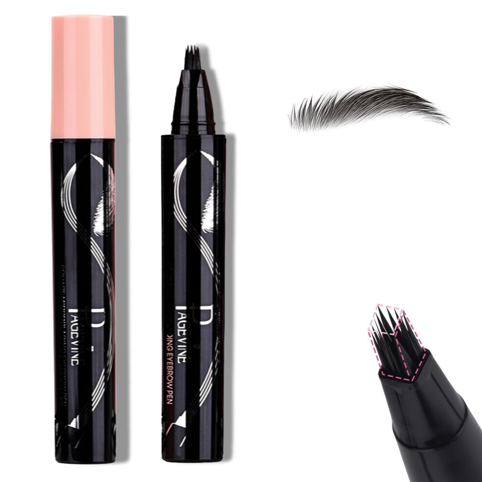 Black Waterproof Microblading Eyebrow Pencil With Precision Angled Tip For Natural Hairlike Strokes