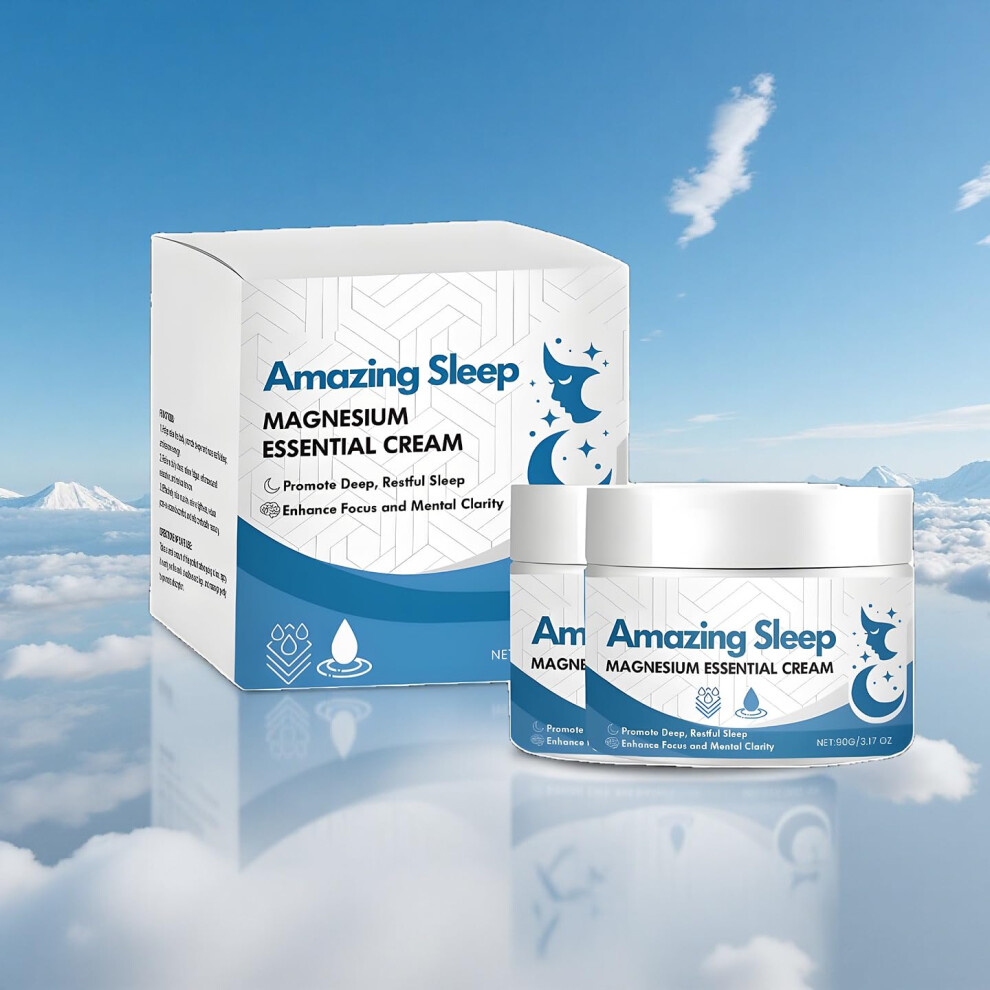Magnesium Sleep Cream with Calming Lavender Scent, Fast Absorbing Night Moisturizer for Muscle Comfort, 6.34oz