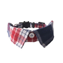 Adjustable Cat Collar with Safety Buckle Soft Cotton Tartan Pattern for Kittens and Small Pets