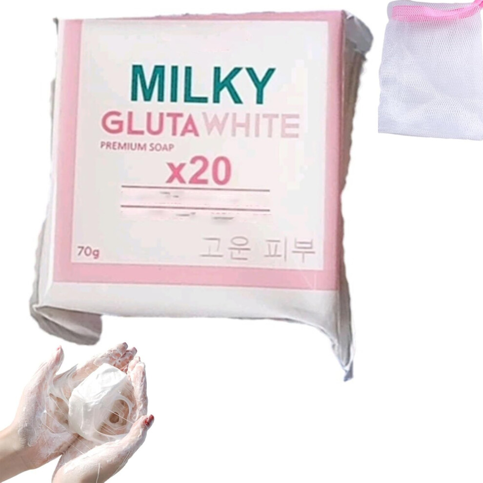 White Gluta Ning Soap 70G Deep Cleansing Brightening Body Bar Gentle For Sensitive Skin
