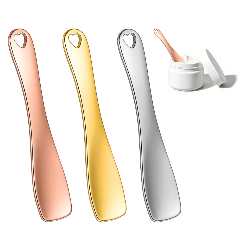 Cream Facial Mask Spatula Set With Ergonomic Heart Grip Zinc Alloy Skincare Applicator Tools