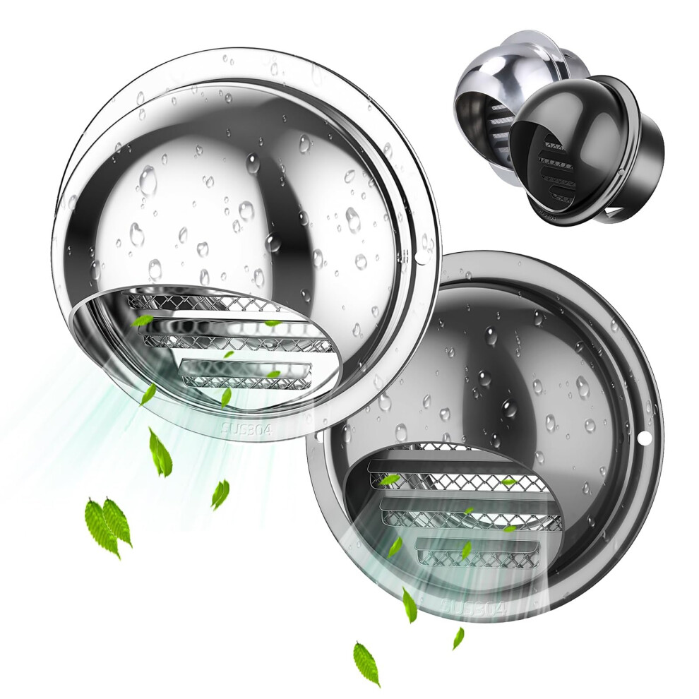 304 Stainless Steel Air Vent Cover 250Mm Round Exhaust Grille Weatherproof For Kitchen Bathroom Dryer 9099447211491