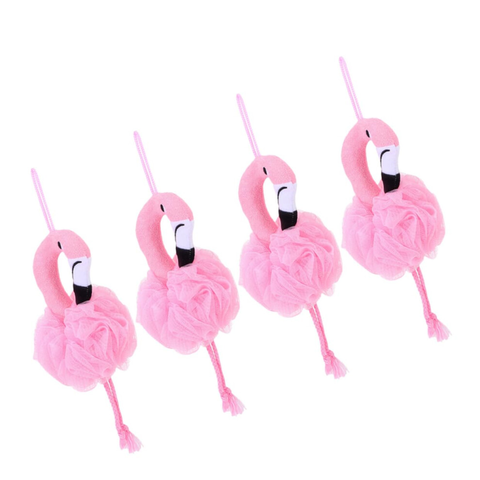 Flamingo Bath Sponge for Kids, Cute Loofah Scrubber, Gentle on Sensitive Skin, Rich Bubble Lather