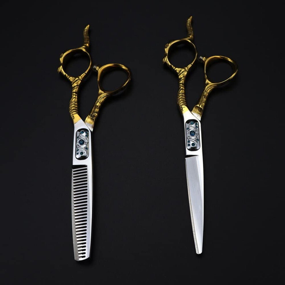 6 Inch Japanese 440C Hair Cutting Scissors Set Professional Barber Shears with Precision Blades and Ergonomic Handle