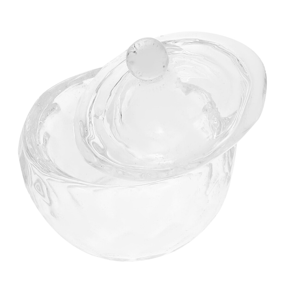 Nail Art Dappen Dish Glass Jar with SpillProof Lid for Acrylic Nail Liquid Mixing