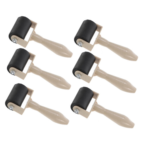 6pcs Rubber Brayer Roller Set for Printmaking Crafts with Even Ink Coverage and Ergonomic Grip