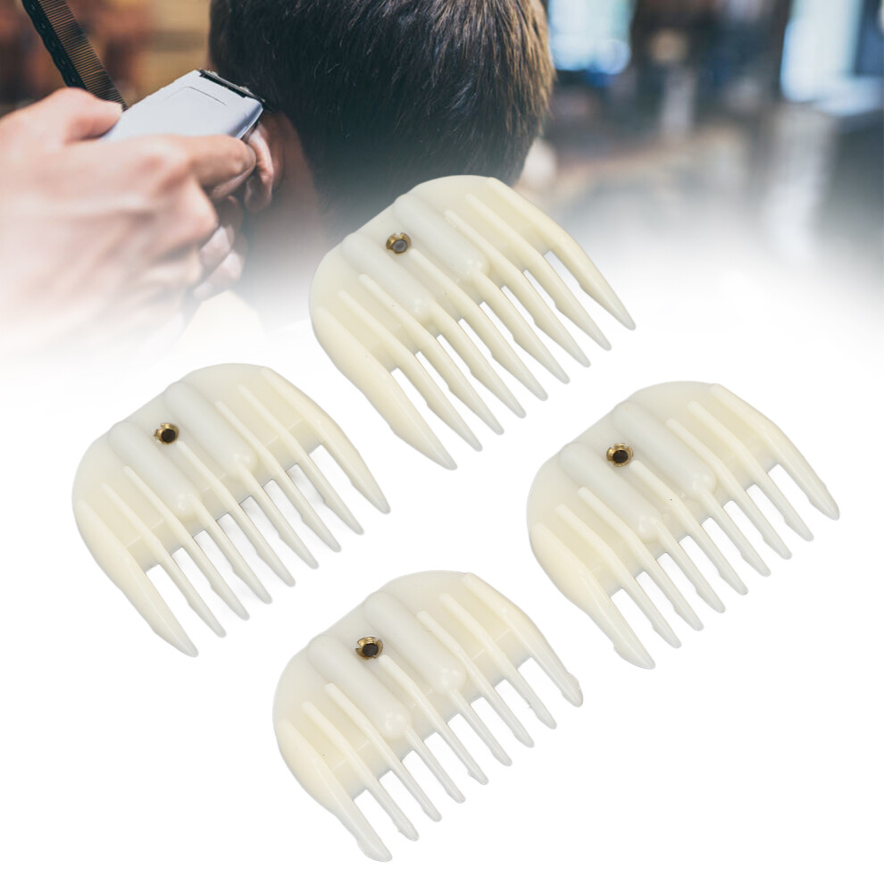 White 4Pcs Hair Clipper Guard Combs Alloy Abs For Professional Hair Trimmers