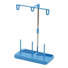 Thread Spool Holder for Sewing Machines Sky Blue Metal Stand Fits Large Cones Smooth Feeding