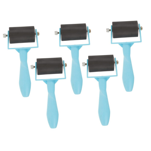 5pcs Plastic Printmaking Roller Set for Craft Ink, Crafting, Painting and Wallpaper Projects
