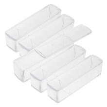 Stamp Storage Box Set of 5 Clear Organizers with Secure Lid Closure for Office and Craft Use