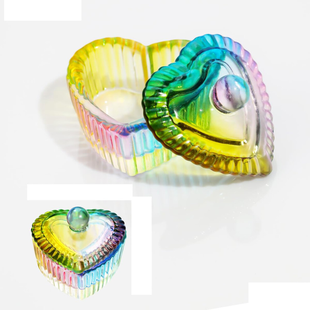 Heart Shaped Acrylic Nail Dappen Dish with DustProof Lid, Crystal Glass Liquid Powder Cup
