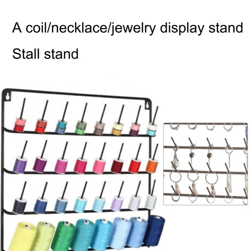 Thread Holder for 32 Spools, Iron Sewing Thread Organizer with Hanging Hook, Wall Mounted SpaceSaving Design 2