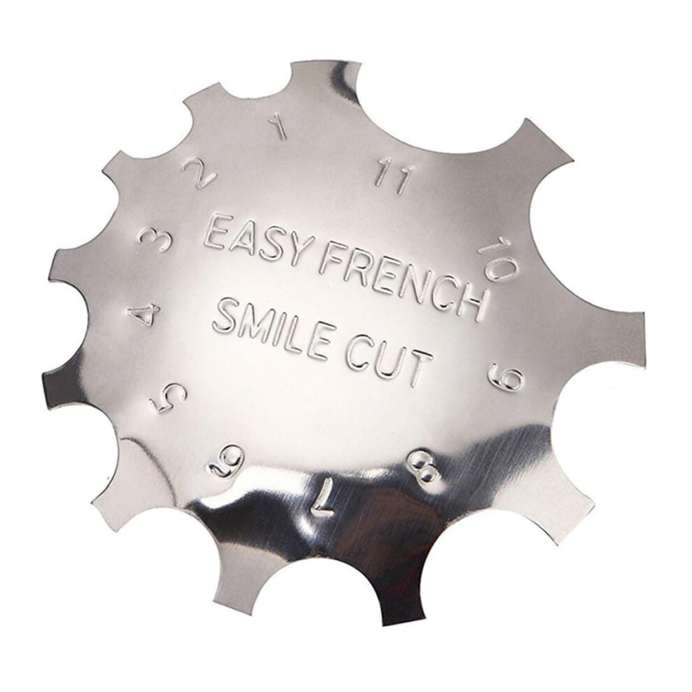 French Manicure Tool Stainless Steel Nail Edge Trimmer with Precise Smile Line MultiSize Template