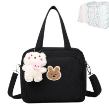 Large Capacity Diaper Bag Tote with MultiPocket Organization and Insulated Bottle Compartments, Black