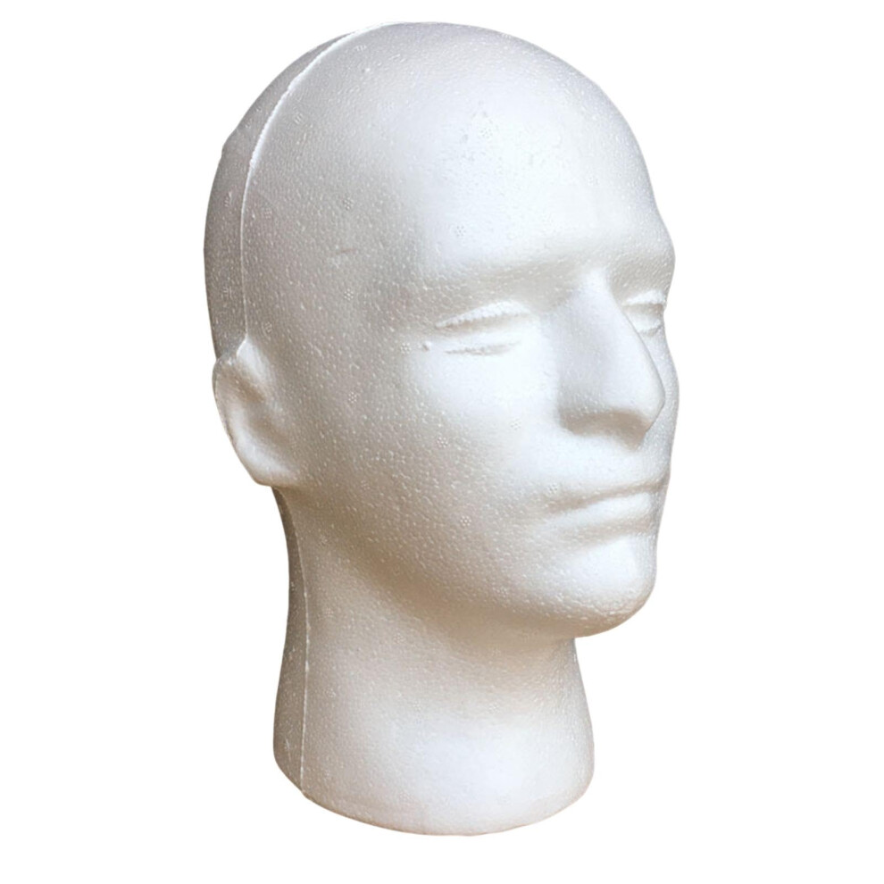 Unisex White Foam Mannequin Head Wig Stand, Lightweight Styrofoam Display For Wigs Hats Hairpieces Masks