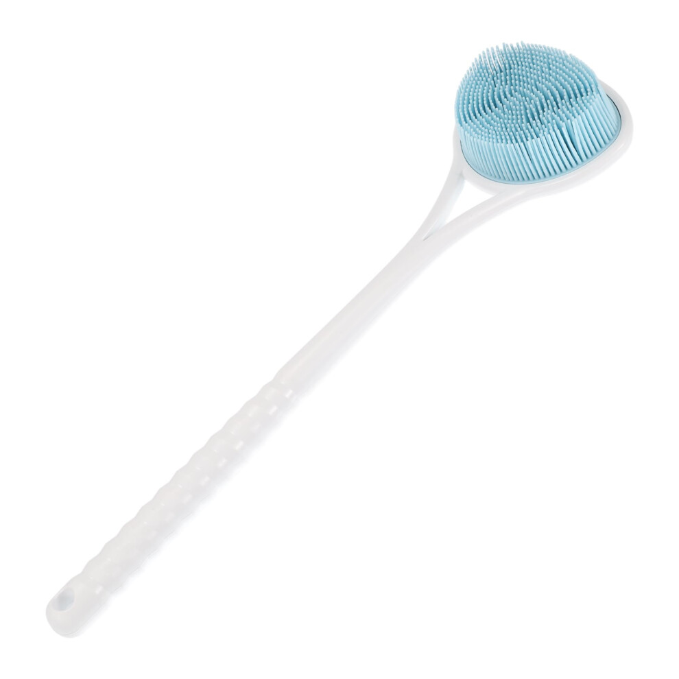 Blue Long Handle Bath Brush For Back Deep Exfoliation Shower Scrubber Full Body Reach 15.35'