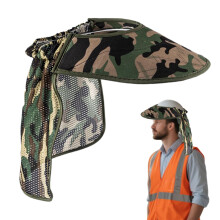 Helmet Sun Protection UV Protection Full Screen Brim Guard for Work and Cycling Army Green
