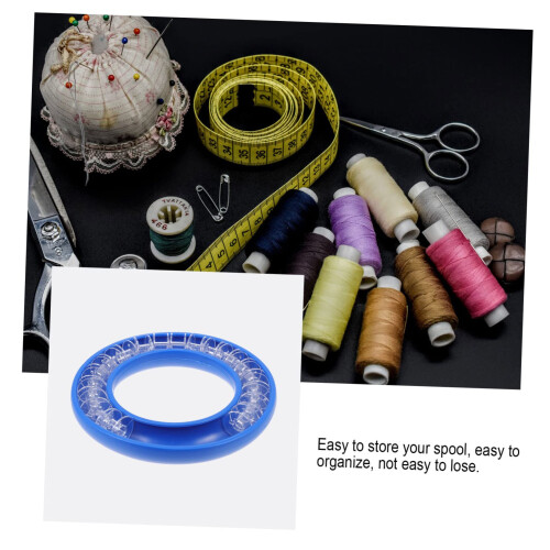 Sewing Bobbin Storage Case with ReadyToUse Bobbins, Tangle Embroidery Organizer, Blue Compact Box 1