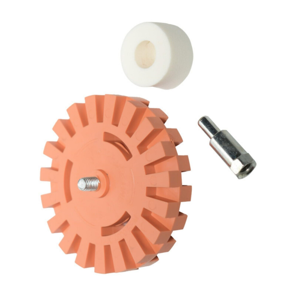 4Inch Pneumatic Adhesive Removal Wheel, Polishing Tool, Decal Remover, Eraser Disc, Power Drill Attachment For Car 9174973544210