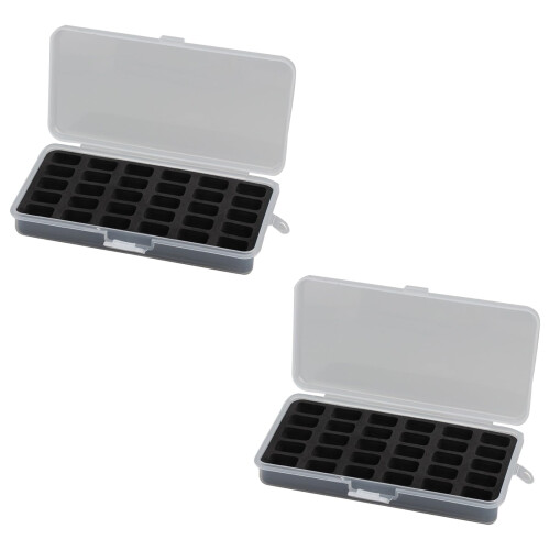 Bobbin Storage Case 30Grid ABS Sewing Bobbin Organizer with Secure Lid for Home Use 2 Pcs