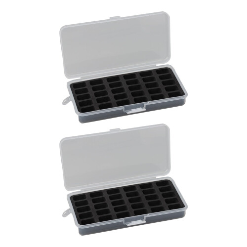 Bobbin Storage Case 30Grid ABS Sewing Bobbin Organizer with Secure Lid for Home Use 2 Pcs 2