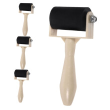 4pcs Printmaking Roller Set, Durable Rubber Brayers for Even Ink Coverage and Block Printing