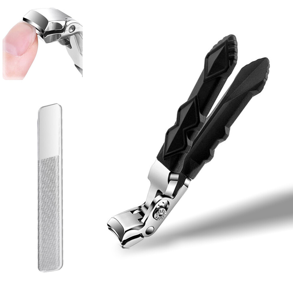 Toenail Clippers for Thick Nails Wide Jaw Angled Head Nail Clippers for Seniors with File